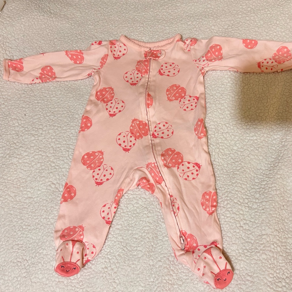 Charming Pink Ladybug Kids Pajama Set